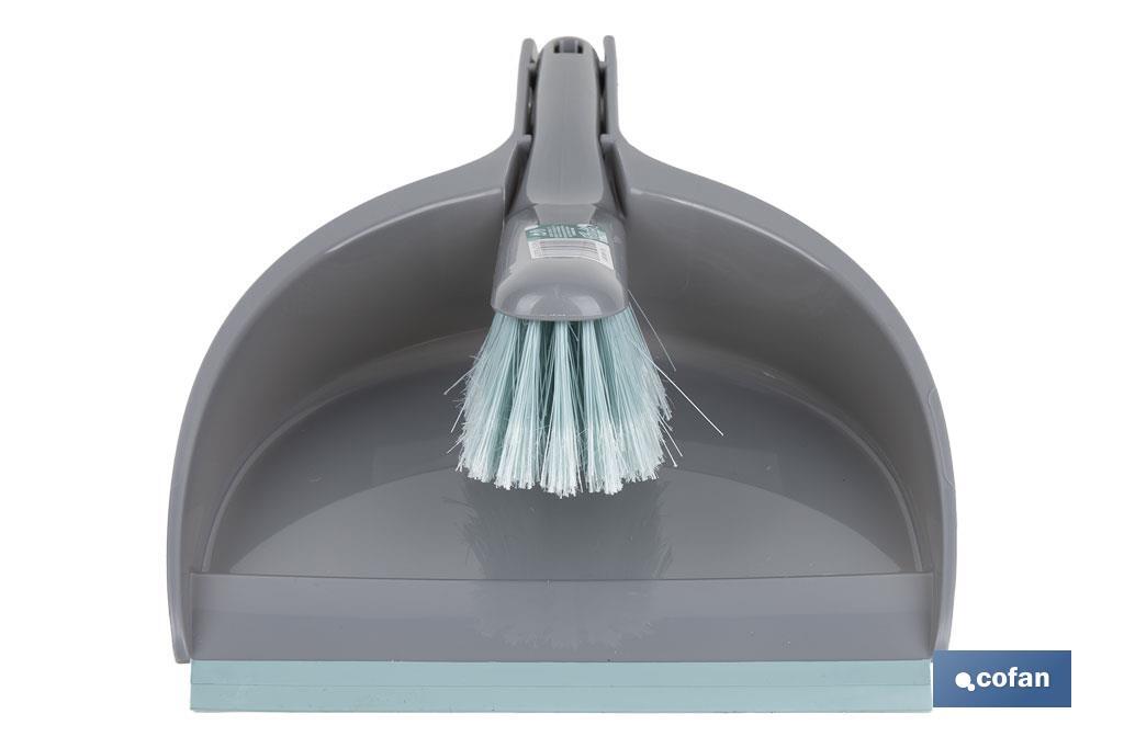 SET DE CEPILLO CON PALA Y BORDE DE GOMA COLOR TURQUESA/GRIS 33 x 23 x 9 CM (PACK: 1 UDS)