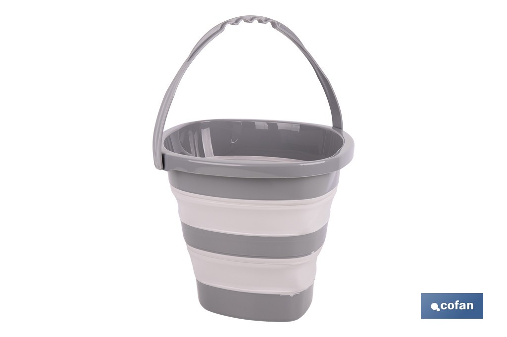 CUBO PLEGABLE COLOR GRIS/BLANCO 11 L (PACK: 1 UDS)