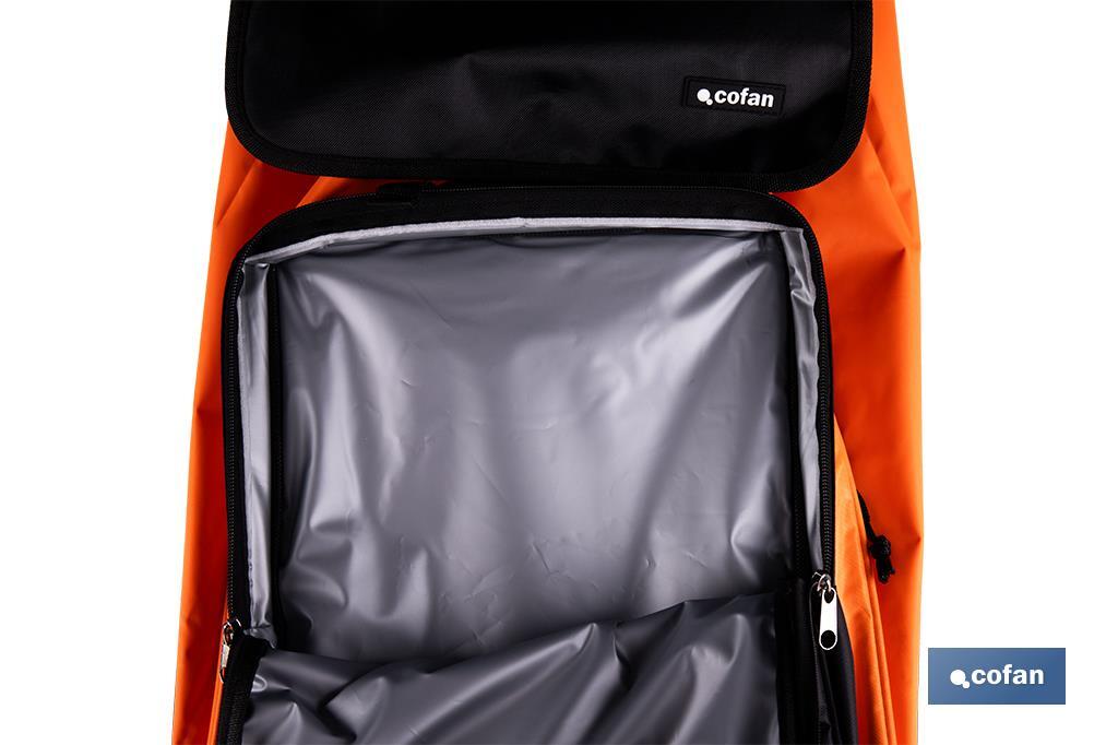 CARRO DE LA COMPRA NARANJA Y NEGRO ABATIBLE DE ALUMINIO CON 6 RUEDAS GIRATORIAS 53 L (PACK: 1 UDS)