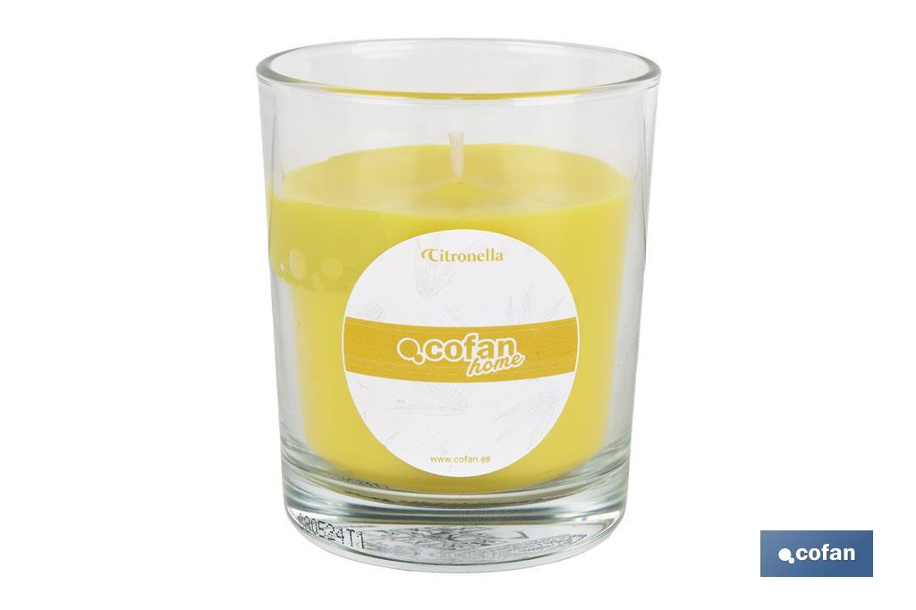 VELA AROMÁTICA DE CITRONELA EN VASO TRANSPARENTE 120 G (PACK: 1 UDS)