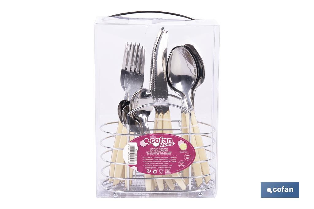 SET DE CUBIERTOS 24 PIEZAS ACERO INOXIDABLE COLOR AMARILLO (PACK: 1 UDS)