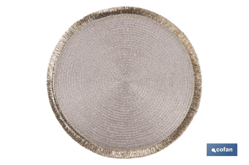 BAJOPLATO REDONDO DE COLOR CHAMPAGNE MEDIDA 38 CM (PACK: 6 UDS)