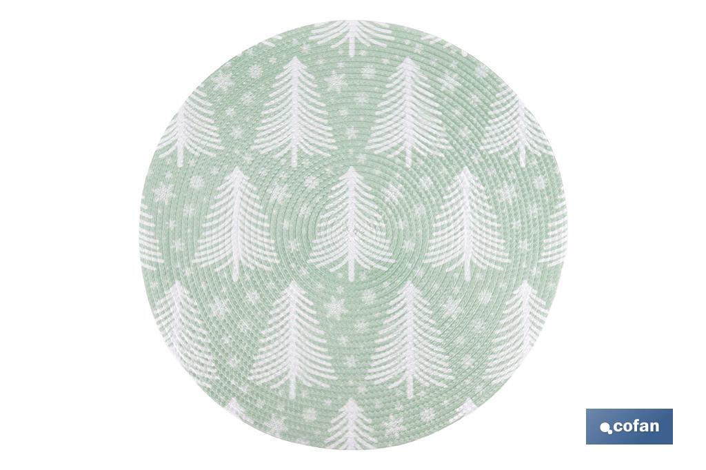 BAJOPLATO REDONDO DE COLOR VERDE / BLANCO MEDIDA 38 CM (PACK: 6 UDS)