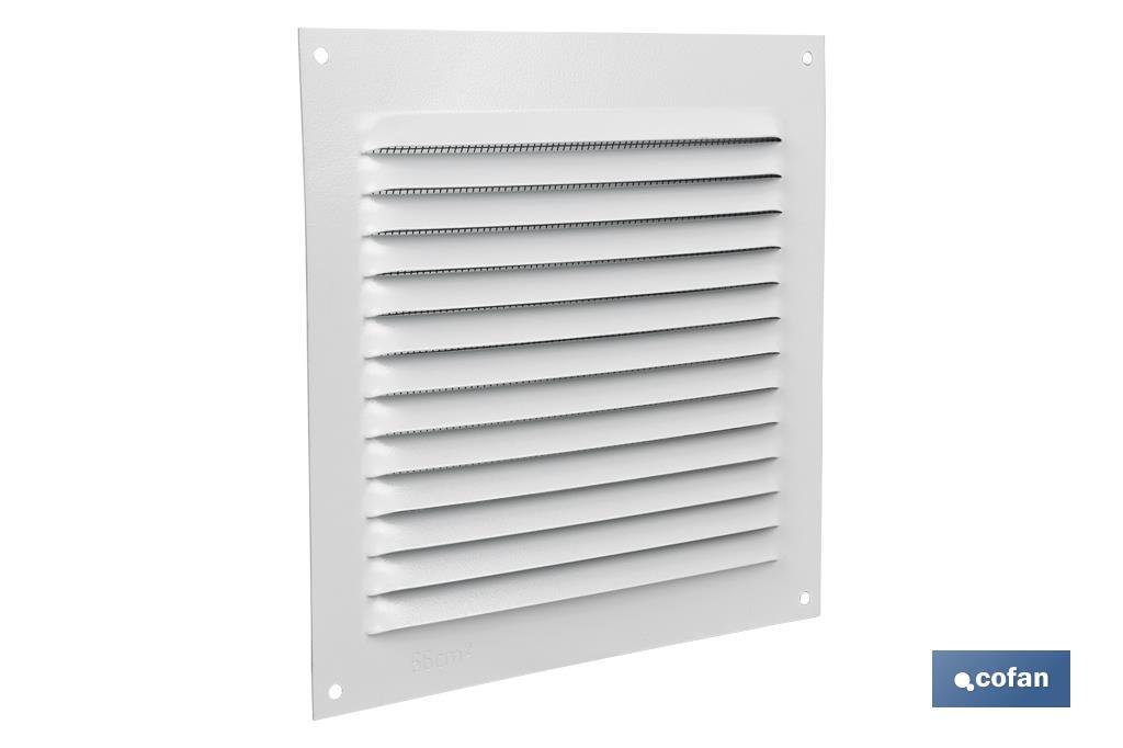 REJILLA DE VENTILACIÓN ALUMINIO BLANCO CON MOSQUITERA 15 X 15 CM venta unitaria (PACK: 1 UDS)