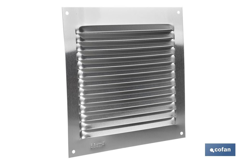 REJILLA DE VENTILACIÓN ALUMINIO CON MOSQUITERA 15 X 15 CM venta unitaria (PACK: 1 UDS)