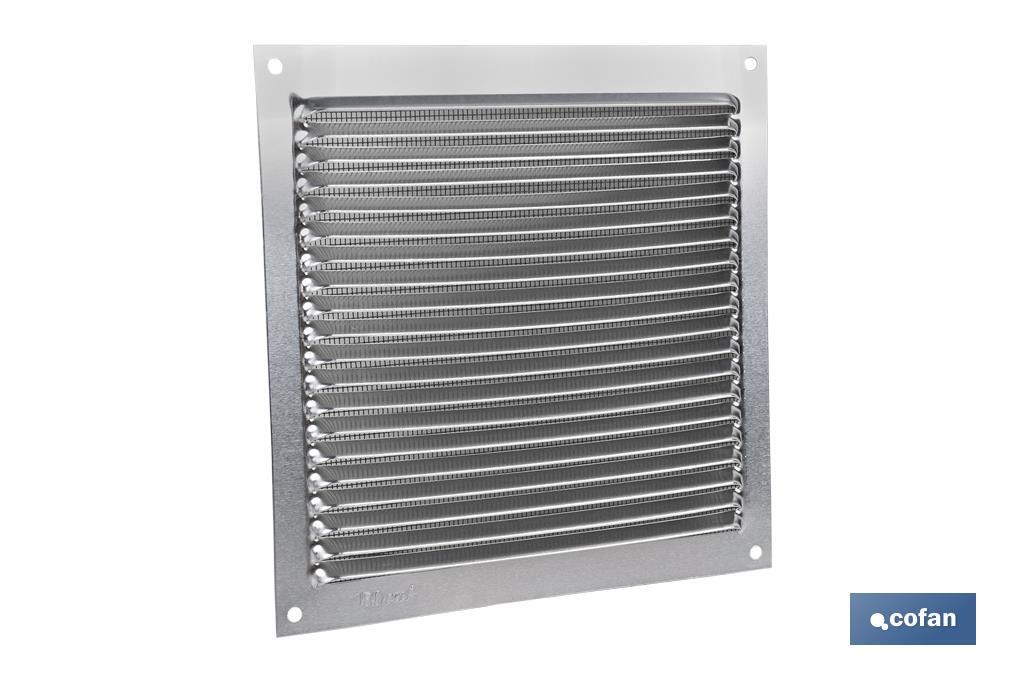 REJILLA DE VENTILACIÓN ALUMINIO CON MOSQUITERA 17 X 17 CM (PACK: 5 UDS)