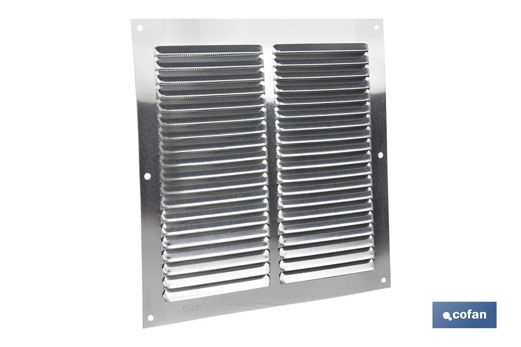 REJILLA DE VENTILACIÓN ALUMINIO CON MOSQUITERA 20 X 20 CM (PACK: 5 UDS)