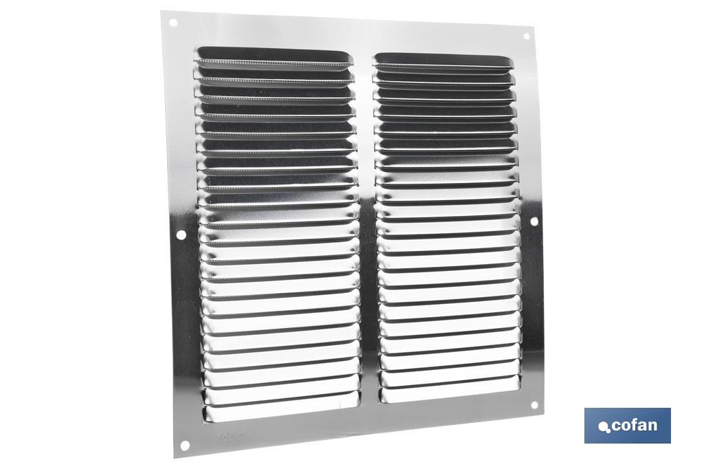 REJILLA DE VENTILACIÓN ALUMINIO CON MOSQUITERA 25 X 25 CM (PACK: 5 UDS)