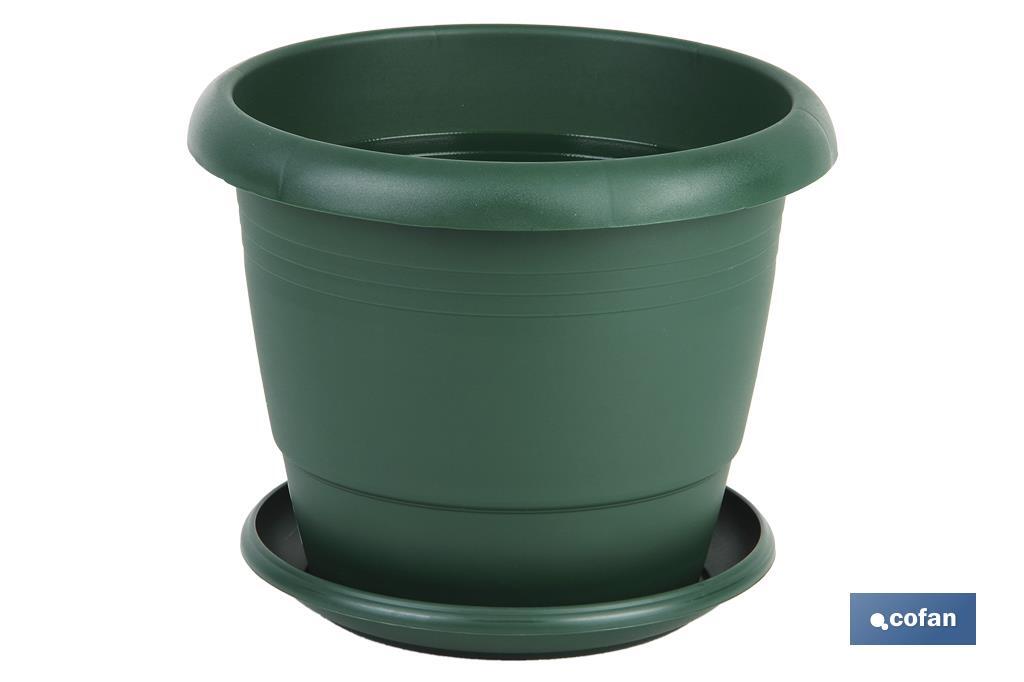 MACETA VERDE MODELO GARDENIA 25X20.5+ PLATO21cm venta unitaria (PACK: 1 UDS)