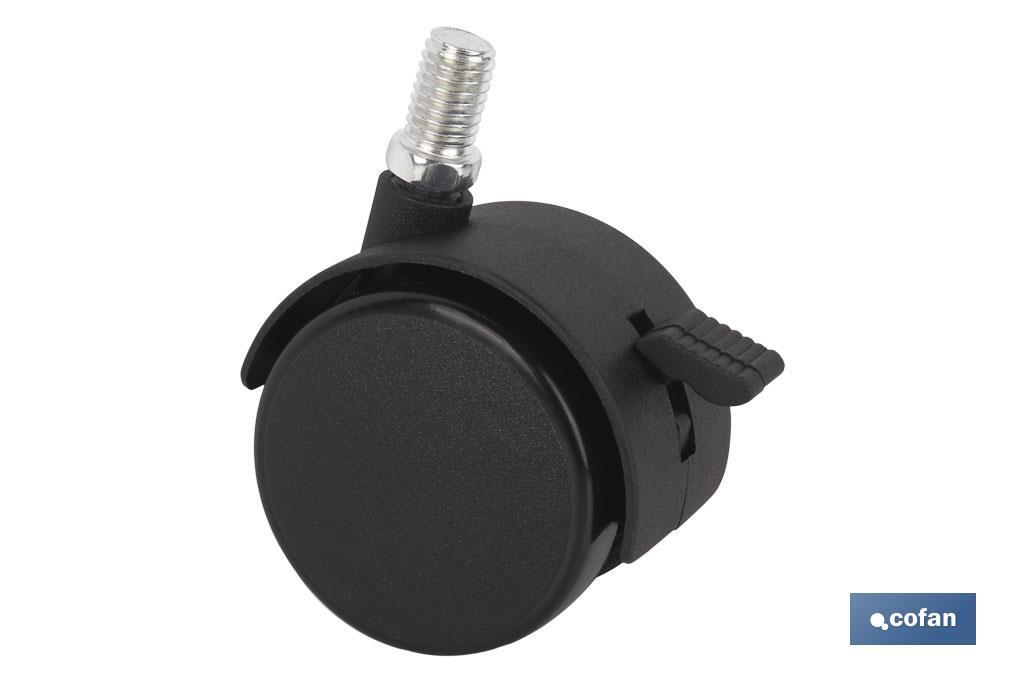 RUEDA PLASTIC Ø50MM FRENO TORNILLO 10X15 Venta unitaria (PACK: 1 UDS)