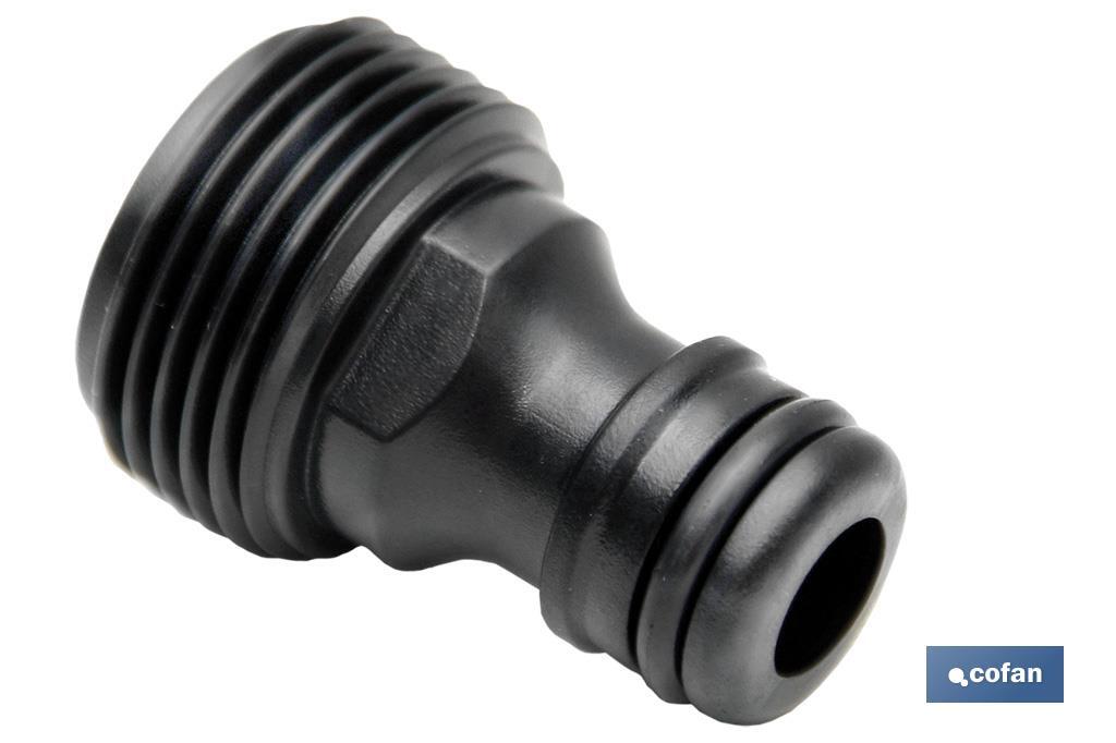 Adaptador de polipropileno de rosca macho 3/4 pulgadas | Apto para manguera | Ideal para jardinería