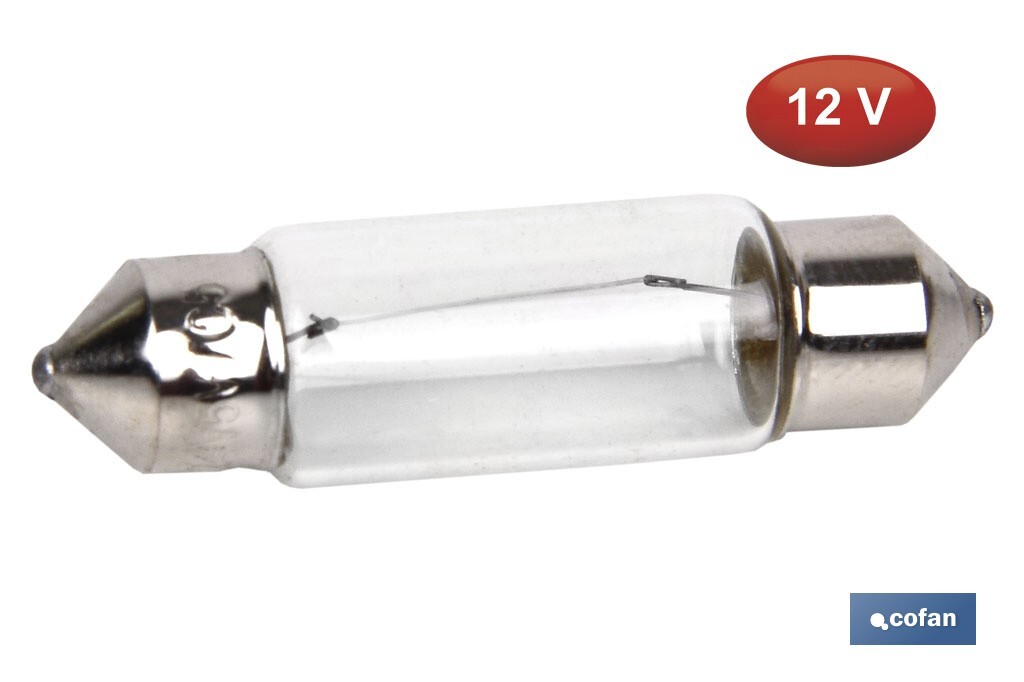 Lámpara plafonier C10W (11 x 38 mm) 12 V