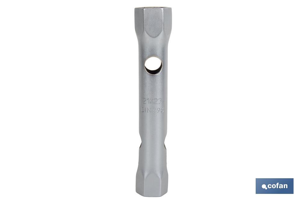 Llave de tubo DIN 896 B | Material: acero endurecido | Doble boca hexagonal | Disponible en diferentes medidas
