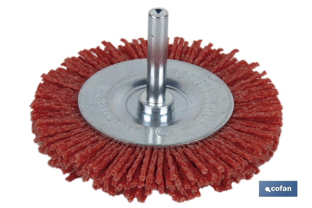 Cepillo Circular con Filamentos Abrasivos de Nylon | Diferentes medidas | Para pulir, esmerilar, eliminar óxido, etc.