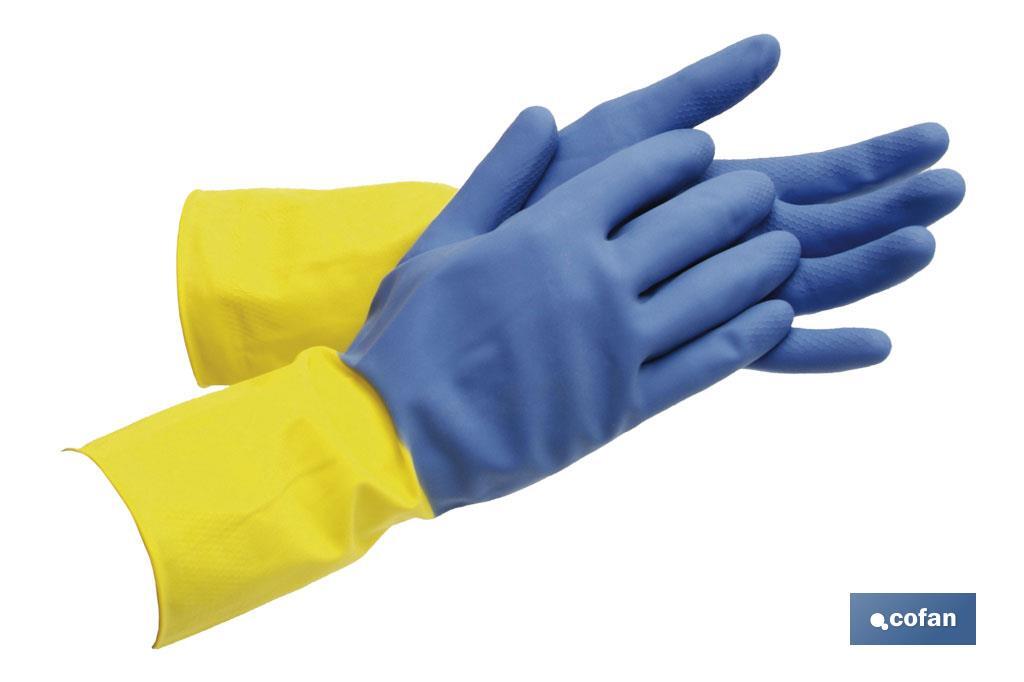 Guantes de menaje reforzados | 100 % de látex | Ideal para el contacto con detergentes, solventes y productos químicos