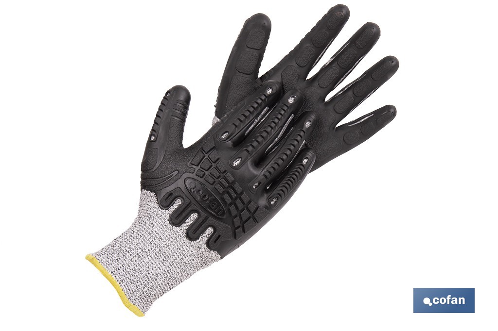 Guantes de protección anticorte y antiimpacto | Protección 360° TPE | Protección anticorte nivel C | EN 388 4X42C – EN 21420 | 