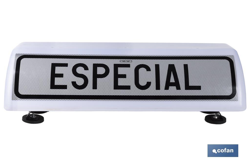Cartel avisador acompañamiento vehículo Especial V21 | Material: resina