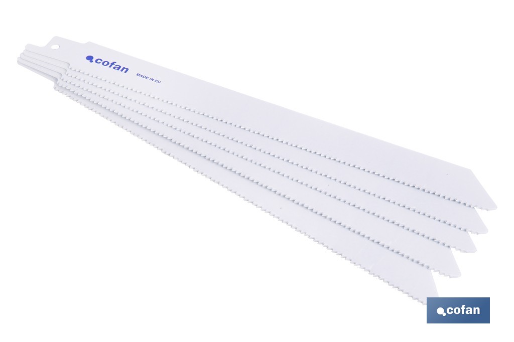 Hojas de sierra de sable universales bimetal para metales de 2 a 4 mm de espesor | Pack de 5 unidades | Disponibles en diferent