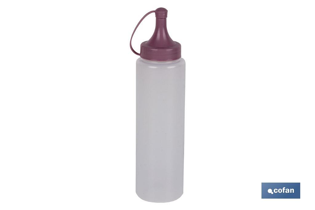 Botella aceitera | Modelo Albahaca | Botella para Salsas o Aceites| Botella Exprimible de Plástico | Color rosa palo