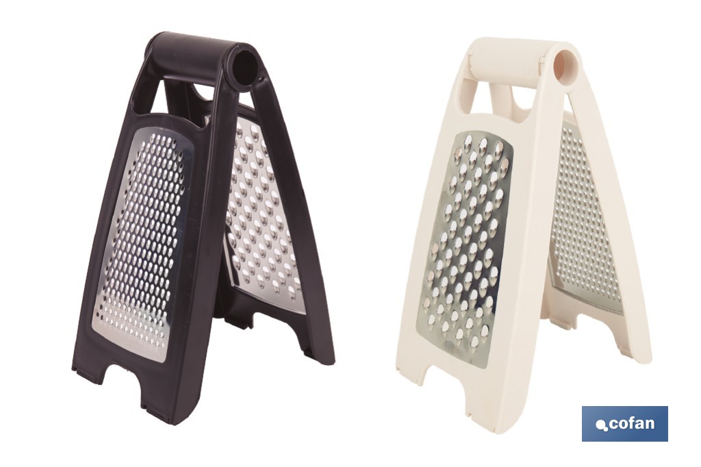 Rallador de cocina plegable con doble lado: fino y grueso | Base antideslizante | Colores aleatorios