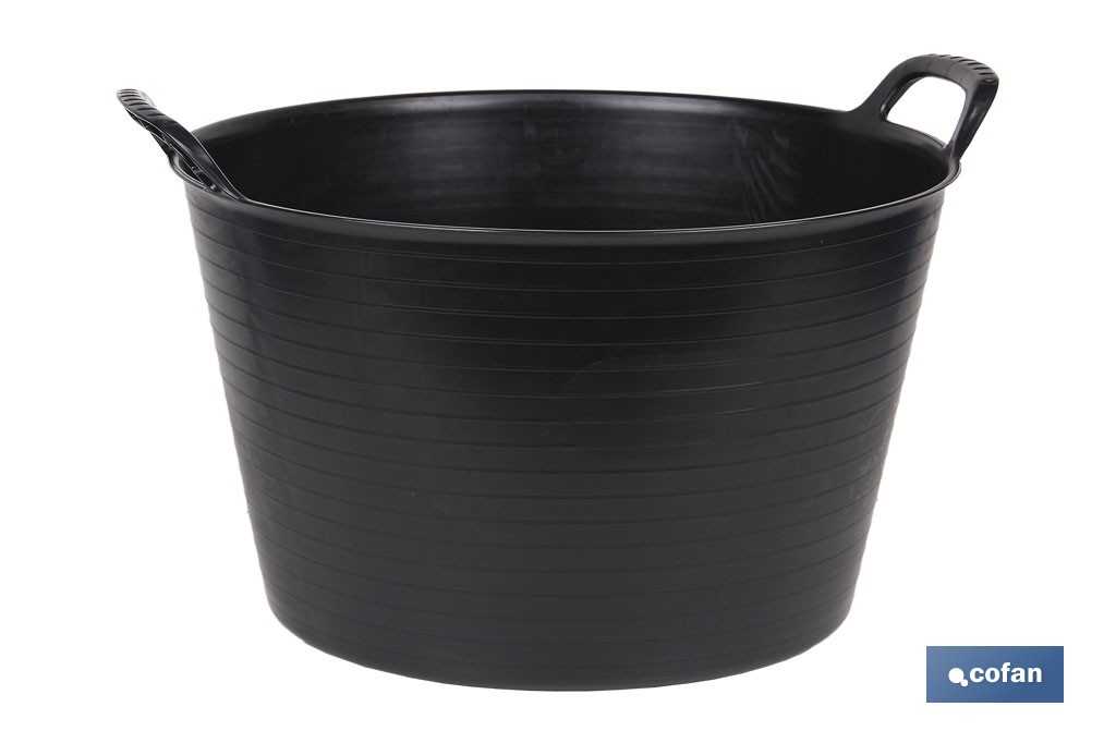 Capazo reciclado color negro | Polietileno reciclado | Disponible en diferentes capacidades