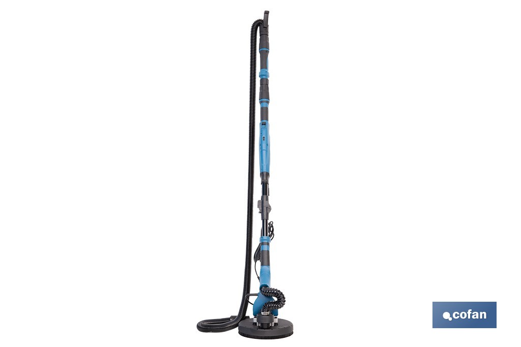 Lijadora de pared y techo eléctrica 710 W 1500 rpm | Tubo extensible, aspiración de polvo y luz LED integrada | Incluye maletín