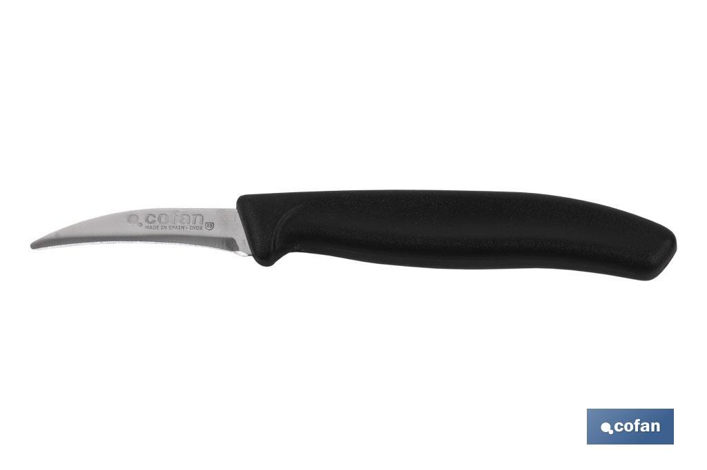 Cuchillo de Recolección con puntilla curva | Pack de 12 o 50 Unidades | Medida de la hoja 6 cm | Mango de Color negro